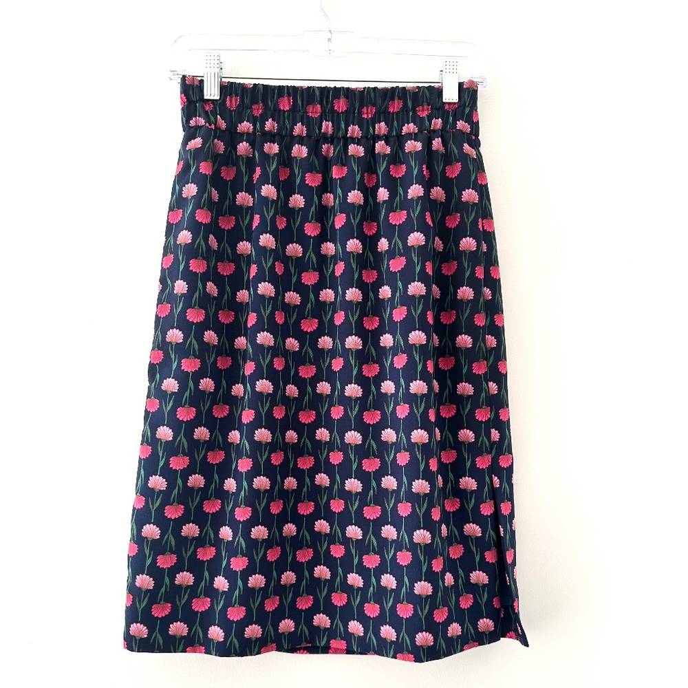 Jcrew Floral Elastic Waist Skirt with Side Pockets - Petite XS